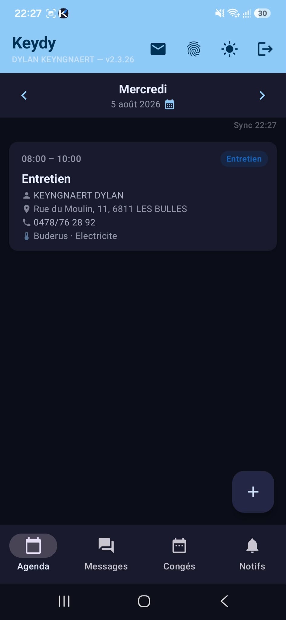 KeydyApp mode sombre